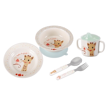 Sophie la girafe melamine dish set - Kiwi